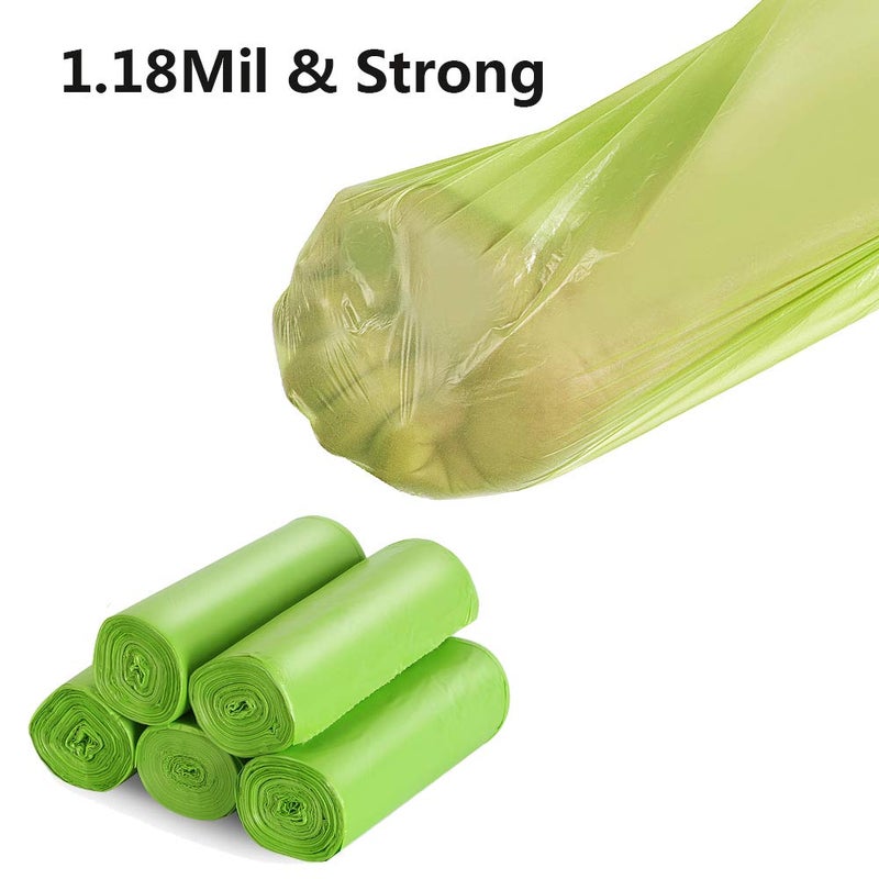 Inwaysin 13-15 Gallon Trash Bags Plant Based Garbage Bags Recycling Unscented Tall Kitchen Trash Bags for Kitchen, Yard, Lawn,Office(75 Counts, Green) - Image 2
